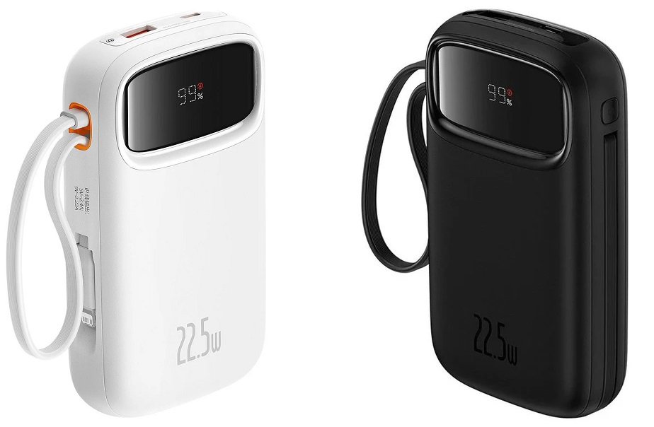 پاوربانک بیسوس QPow 2 20000mAh 22.5W مدل PPQD3‑20 رنگ مشکی و سفید